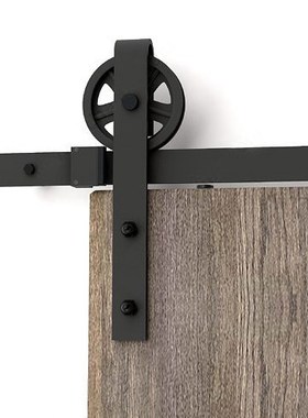 150cm-300cm Vintage Big Wheel Sliding Door Track Barn Wood D