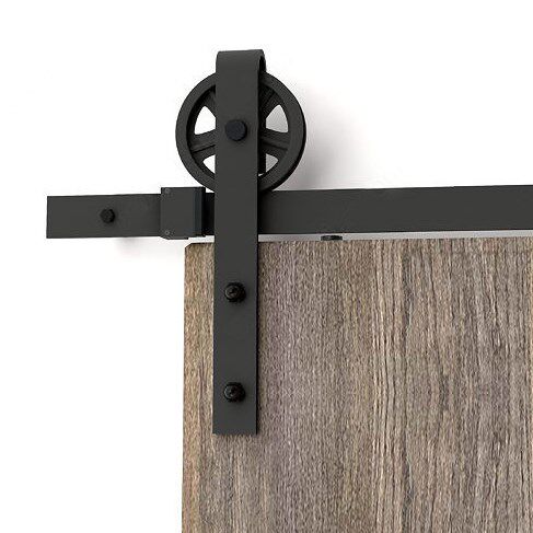 150cm-300cm Vintage Big Wheel Sliding Door Track Barn Wood D