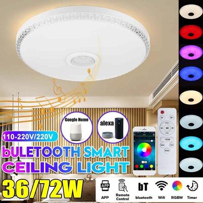 72W/36W Modern RGB LED Ceiling Light Home Lighting APP bluet