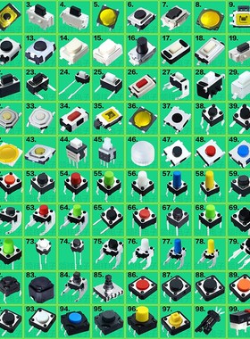 500PCS=100Types/pack Assorted Micro Push Button Tact Switch