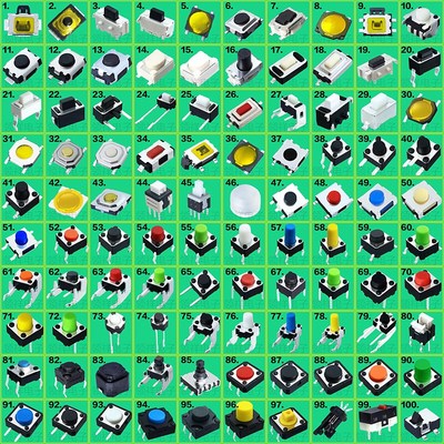 500PCS=100Types/pack Assorted Micro Push Button Tact Switch