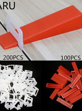 300pcs Plastic Ceramic Tile Leveling System 200 Clips+100 We