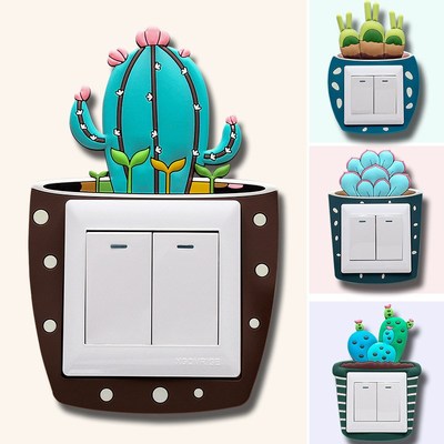 Cactus Switch Stickers Potted Plant Wall Protection Sticker