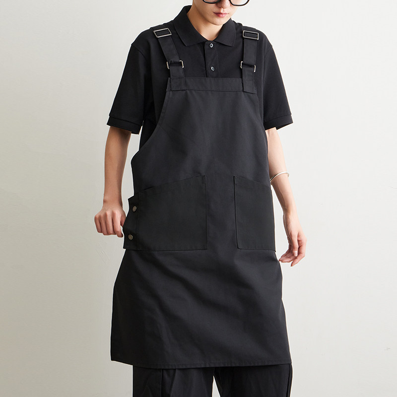 帆布家用厨房防泼水理髲师咖啡火锅书店超市餐饮定制围裙工服男女