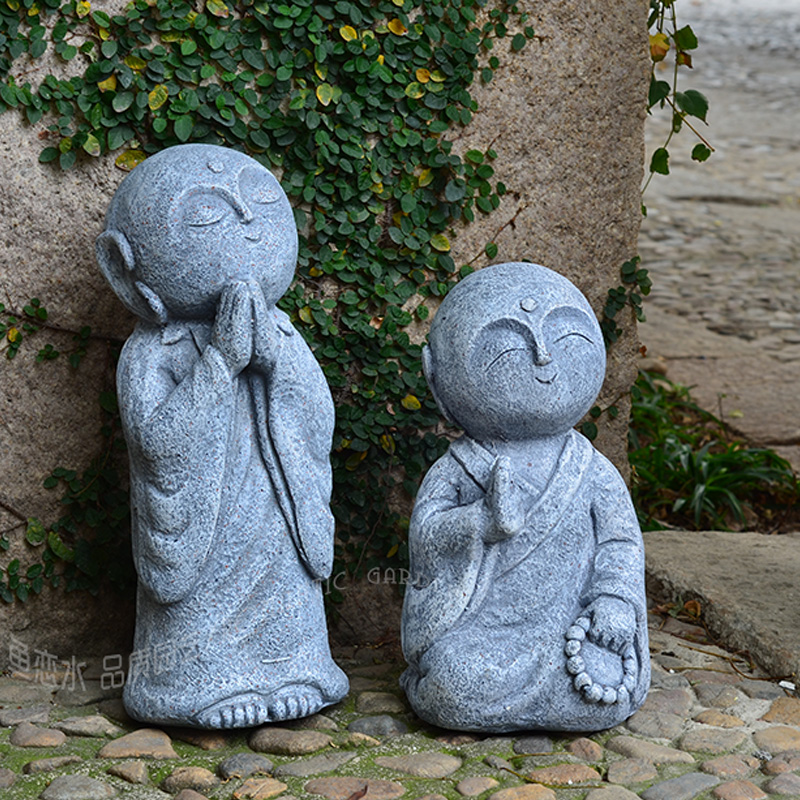 新中式禅意和尚沙弥庭院花园