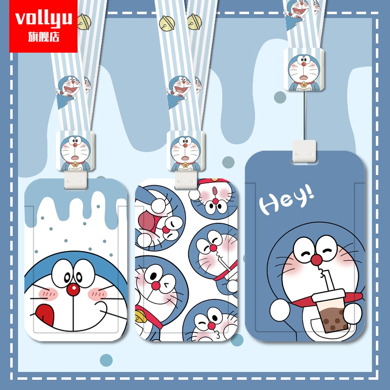 卡通可爱萌伸缩绳学生校园卡套饭卡公交地铁门禁卡套带挂绳挂脖胸卡羊城通工作证工厂牌易拉扣保护套定制