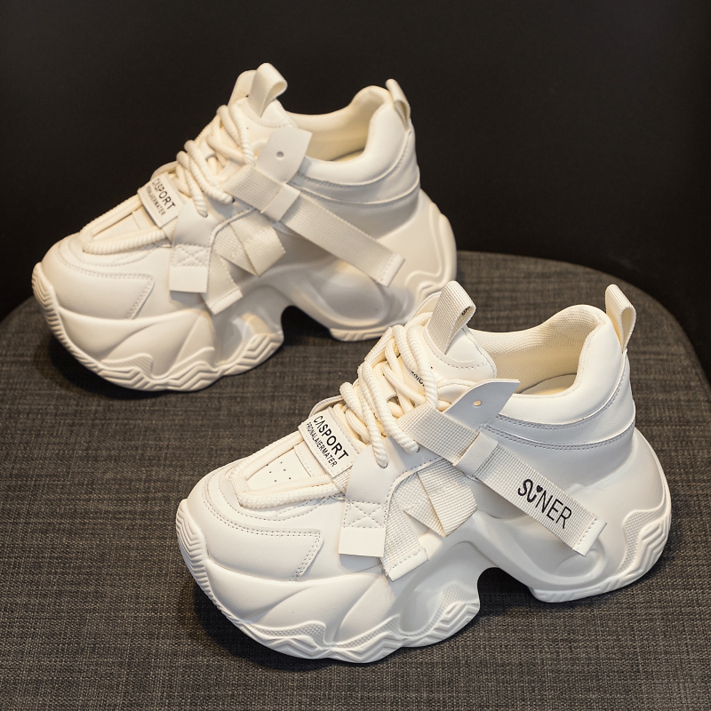 真皮老爹鞋厚底增高8cm百搭女鞋