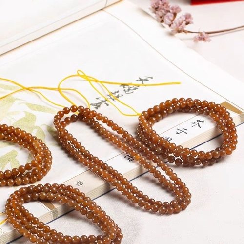 正品新疆和田玉糖玉108颗玉石项