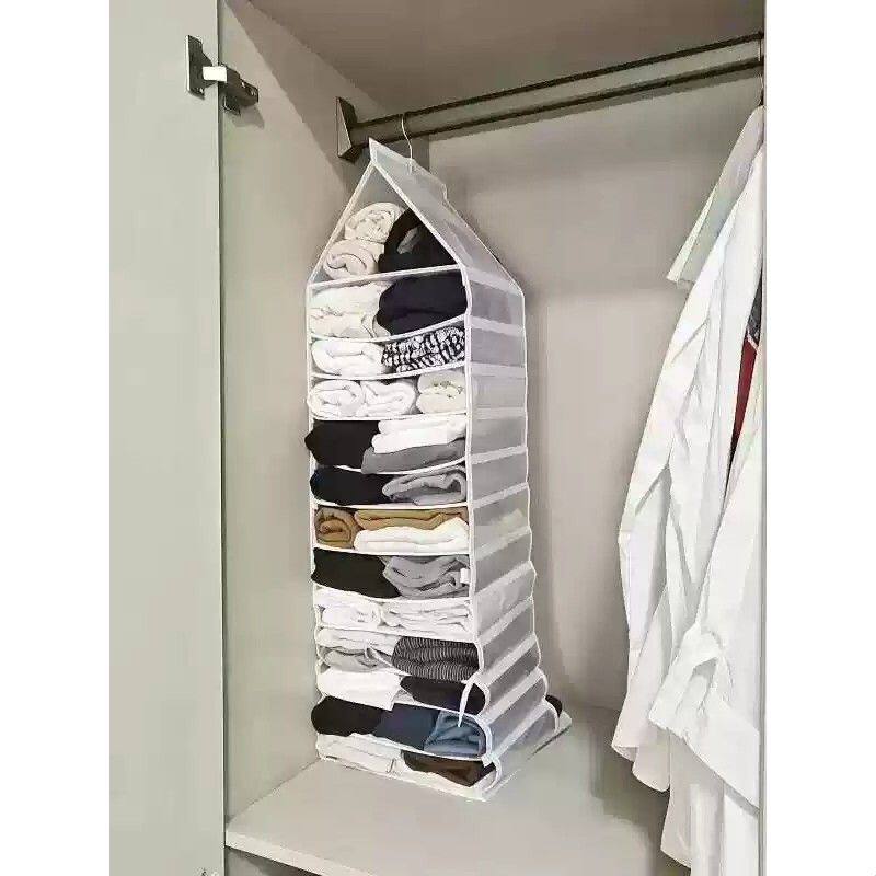 【收纳邪修】裤子衣服收纳挂袋神器悬挂式衣柜衣物分隔袋可折叠