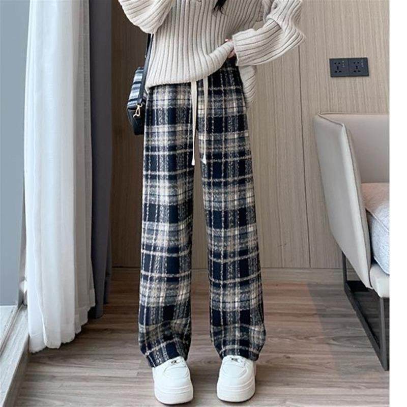 女童直筒阔腿裤冬季儿童加绒加厚一体绒卫裤大童秋冬宽松休闲裤子