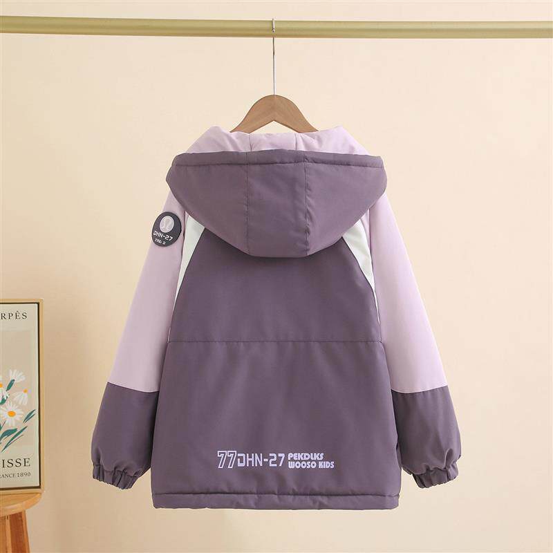 女童加厚冲锋衣秋冬款加绒派克服新款儿童保暖棉服女大童冬装棉衣