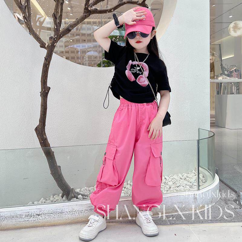 女童工装裤套装夏季2024新款女孩潮酷穿搭夏装儿童女大童时尚洋气