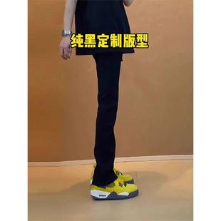 黑色柳叶弯刀牛仔裤男童2025夏季冰丝薄款中大童美式高街微喇裤潮