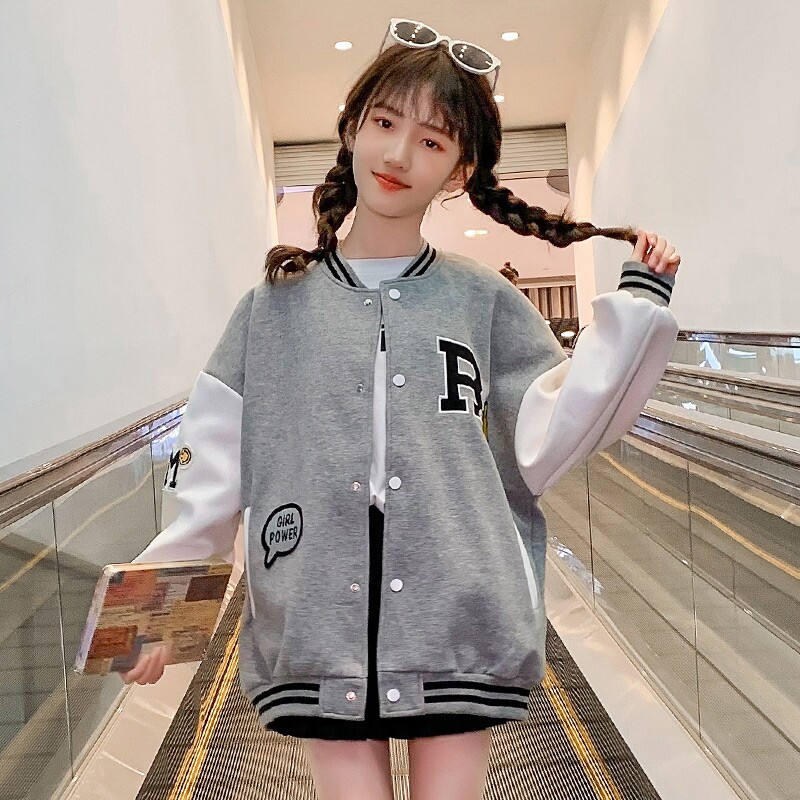 女童外套春秋款2023新款儿童开衫棒球服上衣女大童运动夹克衫秋装