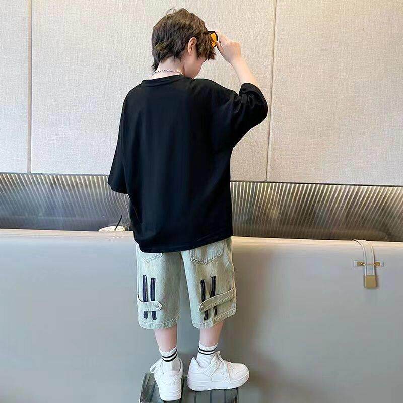 男童牛仔短裤夏季薄款2026新款儿童夏款裤子男孩五分裤宽松外穿潮