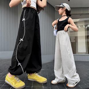 女童裤子夏季薄款小学生速干夏天阔腿裤女大童宽松夏装儿童防蚊裤