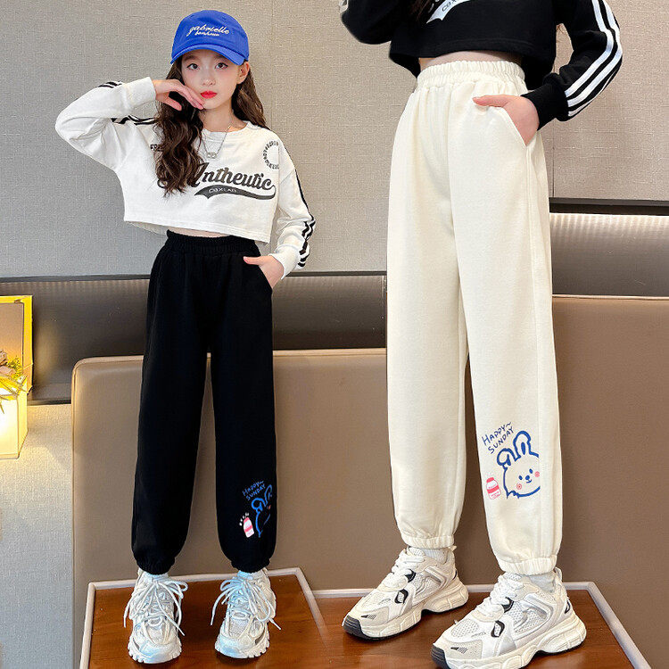 2024女童运动裤儿童裤子春季卫裤春款洋气外穿春秋长裤中大童春装