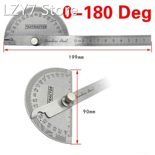 0-180 Degrees 10cm Angle Ruler Goniometer Stainless Steel Pr