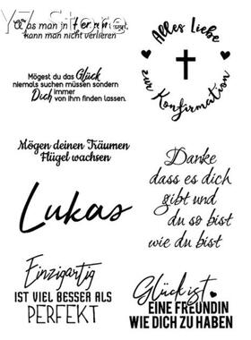 Blessing Lettering German Wishes Clear Stamps for Card Makin