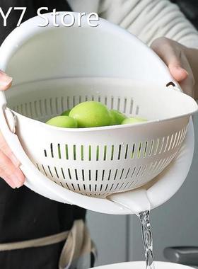 1PC Kitchen Silicone Double Drain Basket Bowl Washing Storag