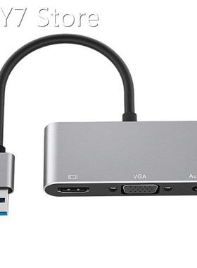 USB 3.0 To VGA 3.5 Audio HDMI-Compatible Adapter 3 In1 Docki