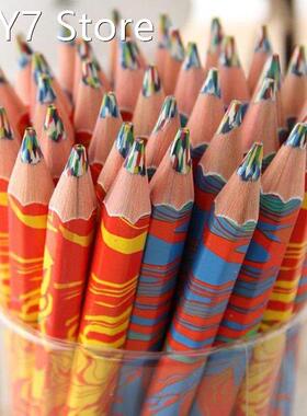 Hexagon Writing Pen pencil Kawaii Concentric Rainbow Pencil