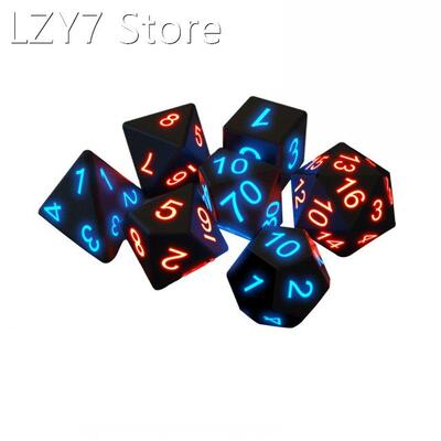7 PCS The Glow LED Dice, Polyhedral Game Magic DND Board Dic