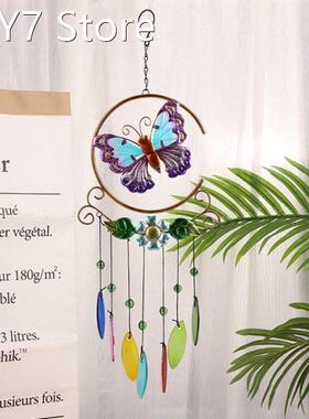 2022 New Indoor Outdoor Metal Wind Chimes 3D Dragonfly Paint