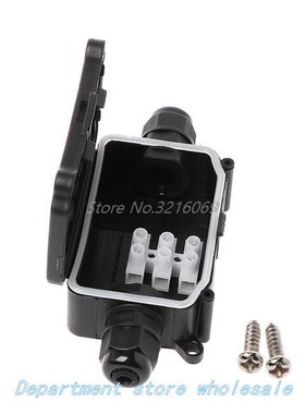BlaCk 2/3Way IP66 OutdOOr WaterPrOOf CaBle COnneCtOr JunCtIO