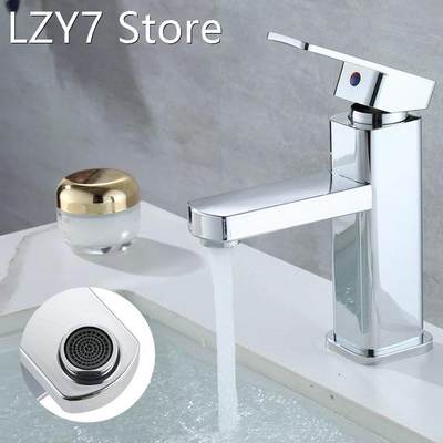 Basin Sink Bathroom Faucet Deck Mounted Countertop Basin Squ