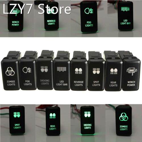 12V Green LED OEM Replacement Push Switch For Toyota Landcru