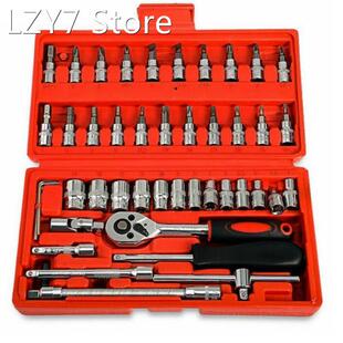 46pcs 1/4-Inch Wrench Socket Set Hardware Spanner Screwdrive