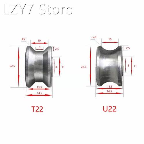 10PCS U22 T22 Traces Walking Guide Rail Track Roller Bearing