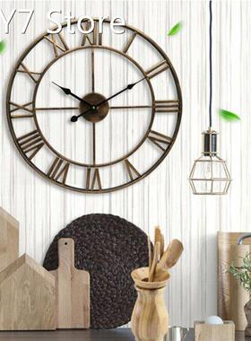 DIY Large 3D Wall Clock Sticker Metal Watches Roman Numeral