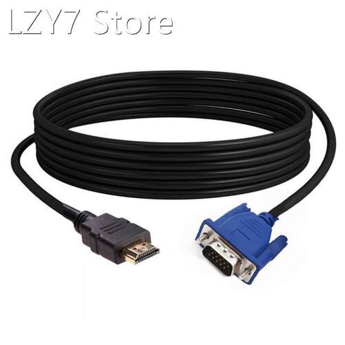 1.8m HDMI-compatible to 15Pin VGA Cable 1080P Video Adapter