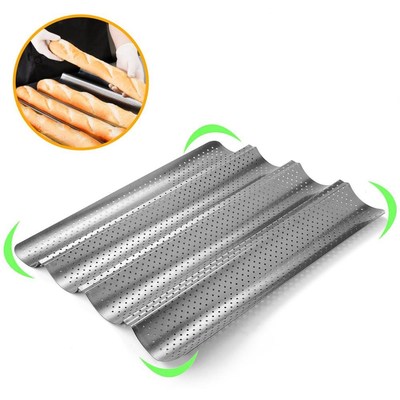 Nonstick Perforated French Bread Pan Loaf Bake Mold Toast Co
