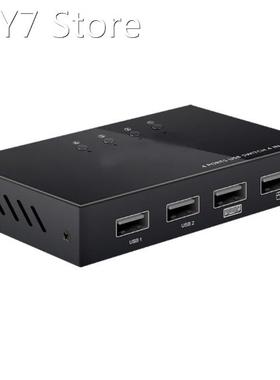 USB2.0 KVM Switch Splitter Box 4 in 4 out 4 PCs Sharing 4USB