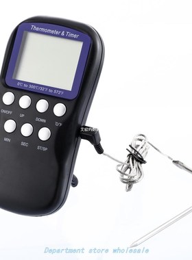 LCD Food Cooking Thermometer BBQ Meat Timer Digital Probe Th