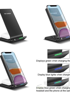 15W 2 in 1 Qi Wireless Charger Quick Charge Dock For Samsung