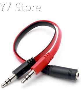 10pcs 3.5mm 1 Female to 2 male AUX Audio Cable Mic Splitter