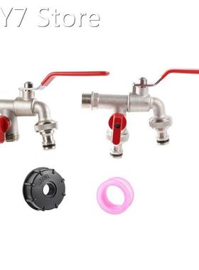 S60X6 IBC Tank Adapter Double Outlet Water-tap Kit Water-tan