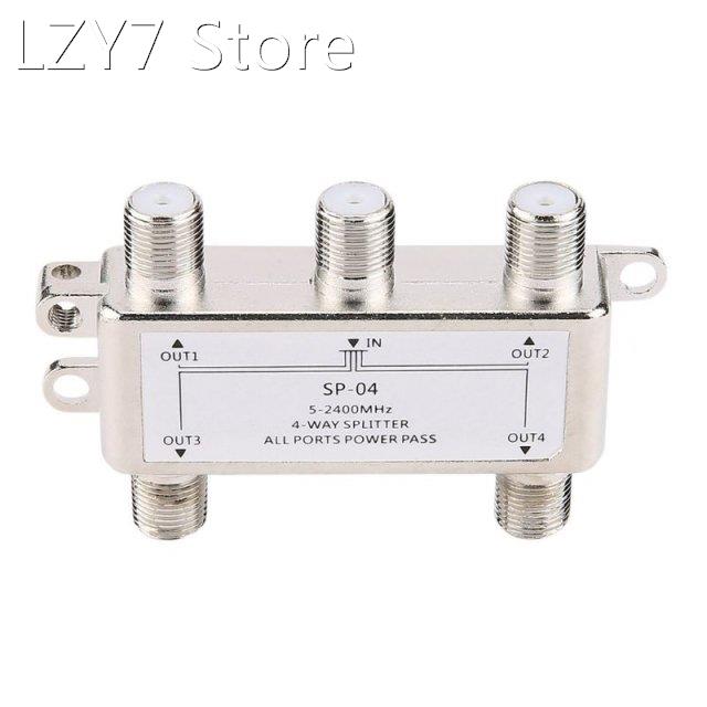 5-2400MHz 4 Way HD Digital Coax Cable Splitter 4 Channel Sat