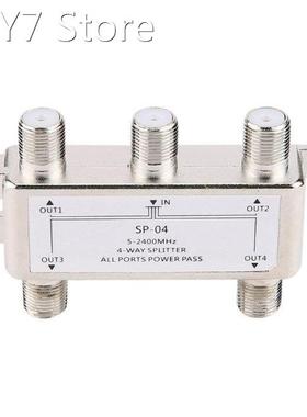 5-2400MHz 4 Way HD Digital Coax Cable Splitter 4 Channel Sat