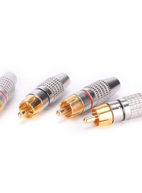 4pcs RCA Male Plug Solder Audio Video Cable Adapters Connect