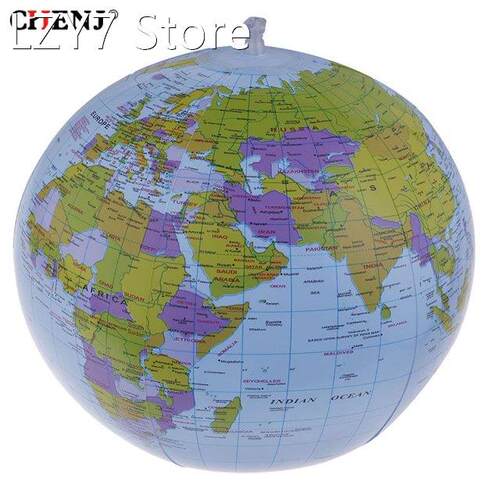 1X 40cm Inflatable World Globe Earth Map Ball Educational Su