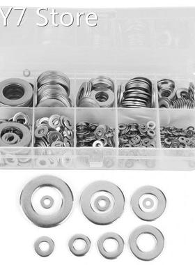 580Pcs M2-M12 Stainless Steel Washers Screw Nut Flat Gasket