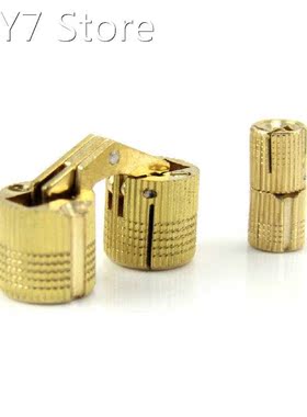 4PCS 14mm Copper Barrel Hinges Cylindrical Hidden Cabinet Co