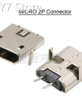10Pcs/set Micro USB 2 Pins Connector Socket 90/180° Jack