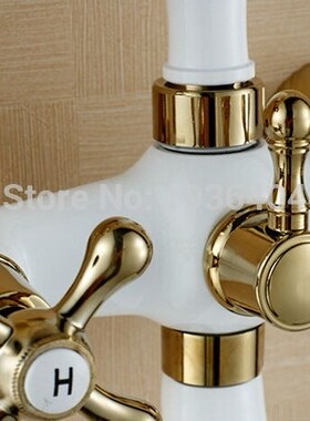 Luxury European Style Telephone Set Shower Faucet White Bath