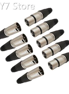 10Pcs 3-Pin XLR Female Male Microphone Audio Cable Wire Conn